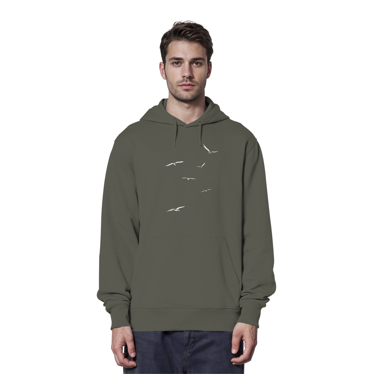 Vogelschwarm – Traum vom Fliegen - Organic Hoodie
