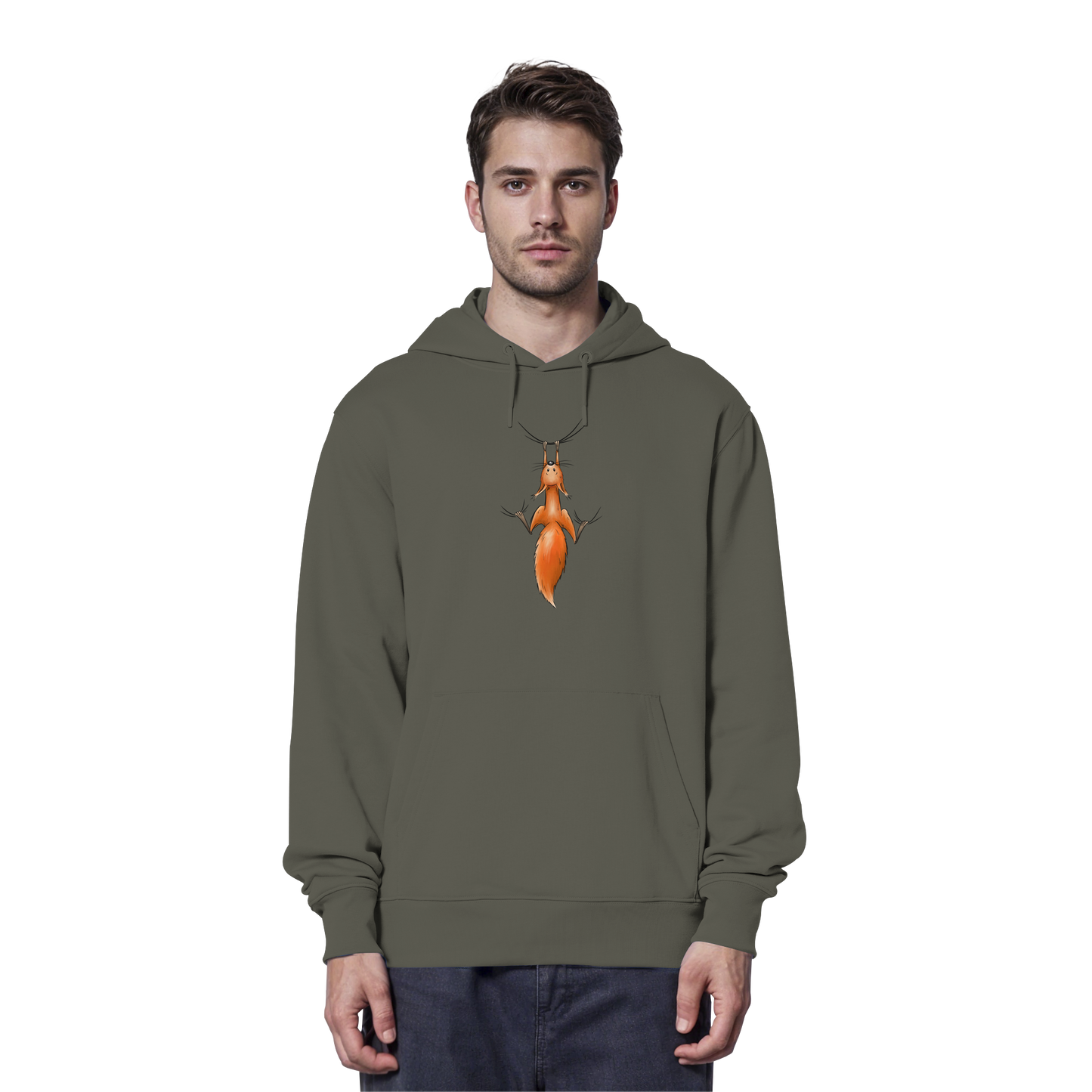 Rotes Eichhörnchen hängt ab - Organic Hoodie