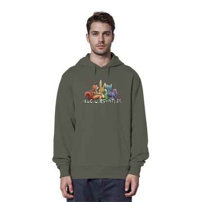 All Colors Matter! Regenbogen Tiere für Vielfalt - Organic Hoodie
