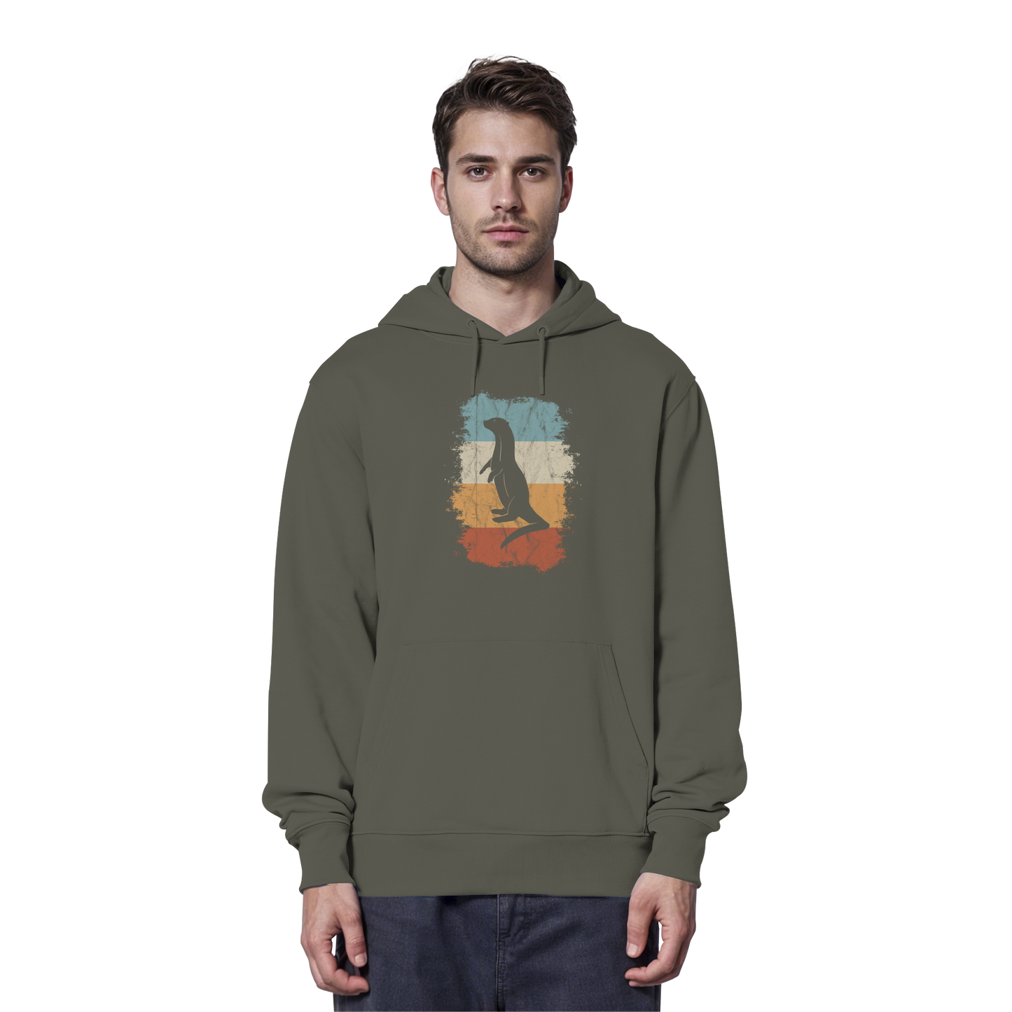 Retro Otter Fischotter Silhouette - Organic Hoodie