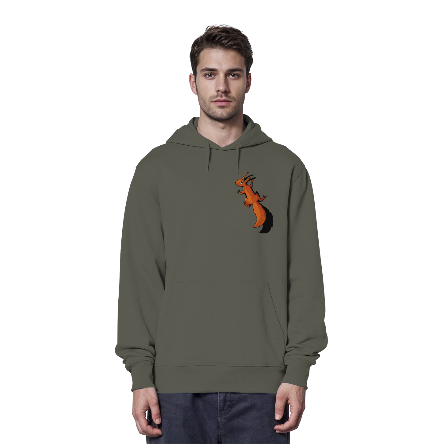 Süßes Eichhörnchen klettert - Organic Hoodie