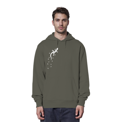 Gecko Eidechse Silhouette hell - Organic Hoodie