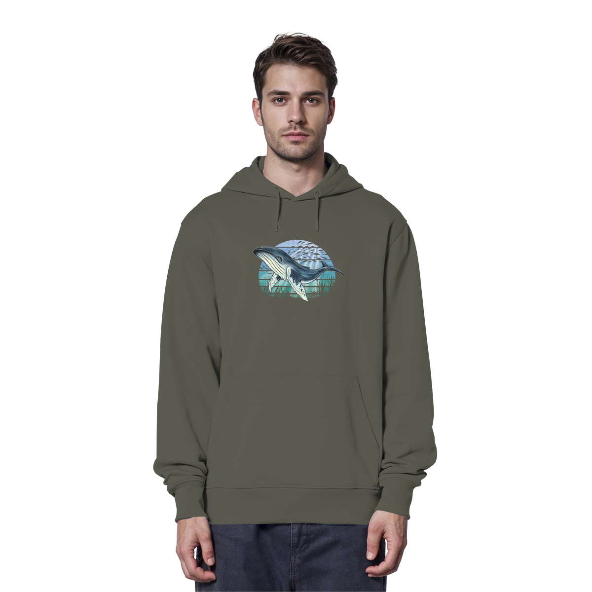 Retro Unterwasser Buckelwal - Organic Hoodie