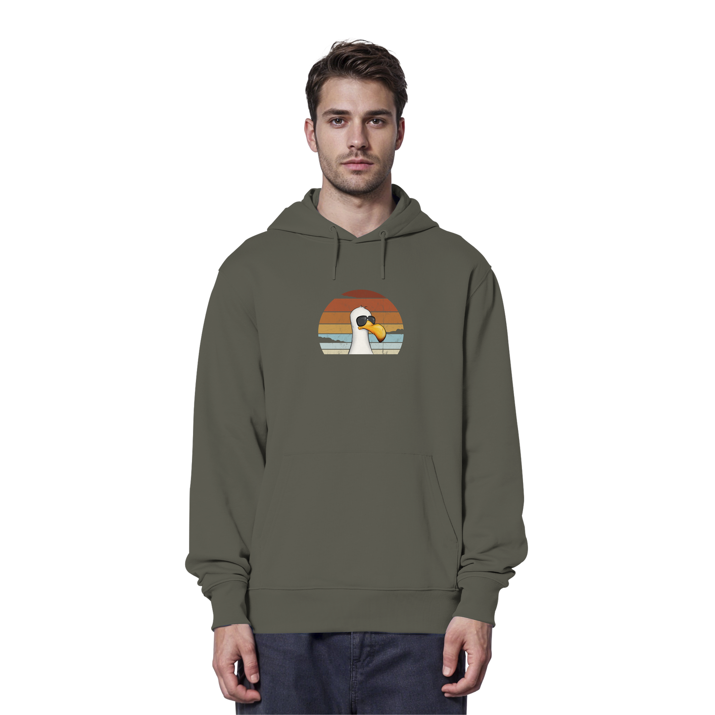 Cool lässige Retro Möwe - Organic Hoodie