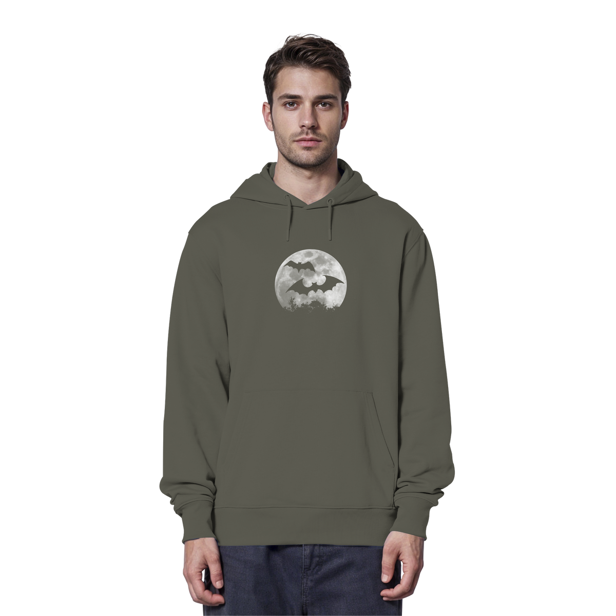 Fledermaus Silhouetten bei Vollmond - Organic Hoodie