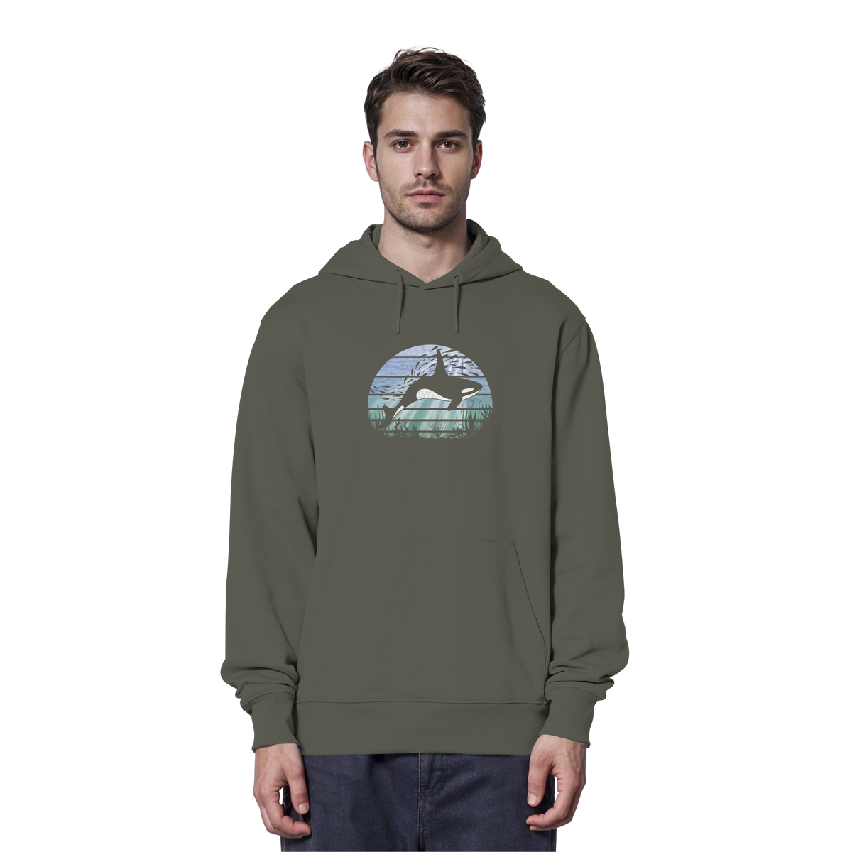 Retro Tiefsee Schwertwal Orca - Organic Hoodie