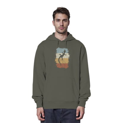 Retro Gecko Salamander Silhouette - Organic Hoodie