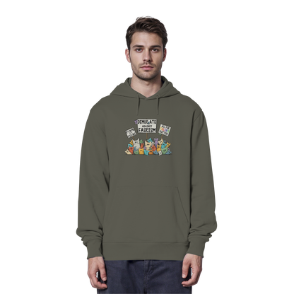 Demo-Katzen gegen Faschismus und für Vielfalt - Organic Hoodie
