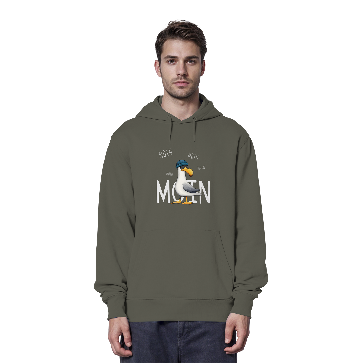Moin Moin Lässige Hipster Möwe  - Organic Hoodie