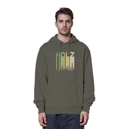 Holz Retro Wald Schriftzug - Organic Hoodie
