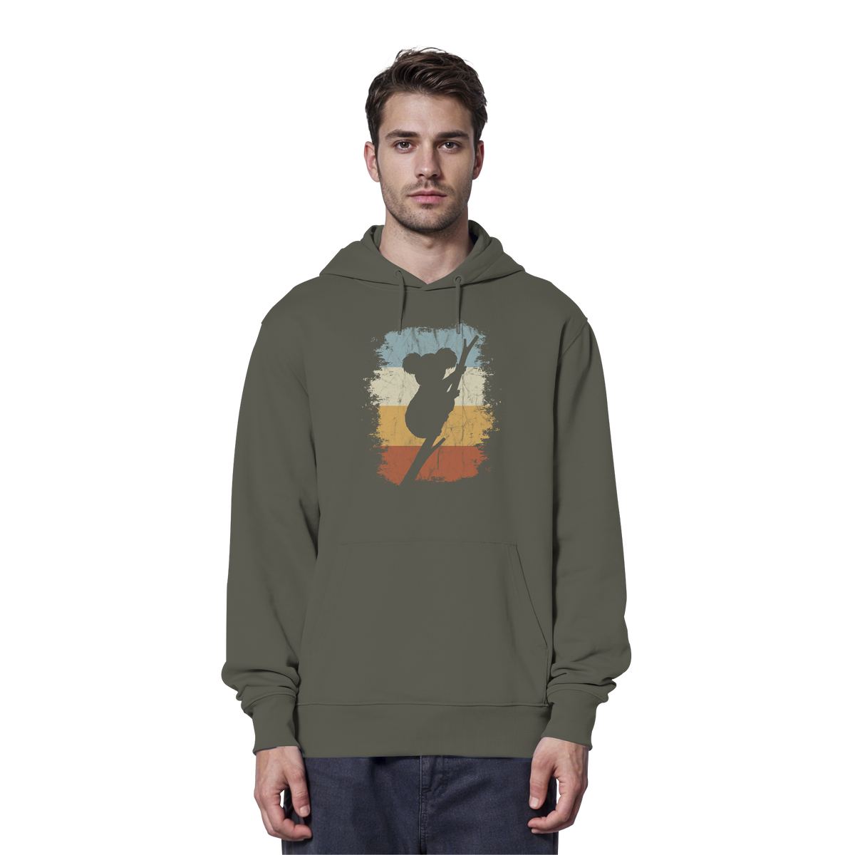Retro kletternder Koala-Bär - Organic Hoodie