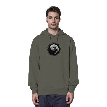 Schwarzer Rabe bei Vollmond  - Organic Hoodie