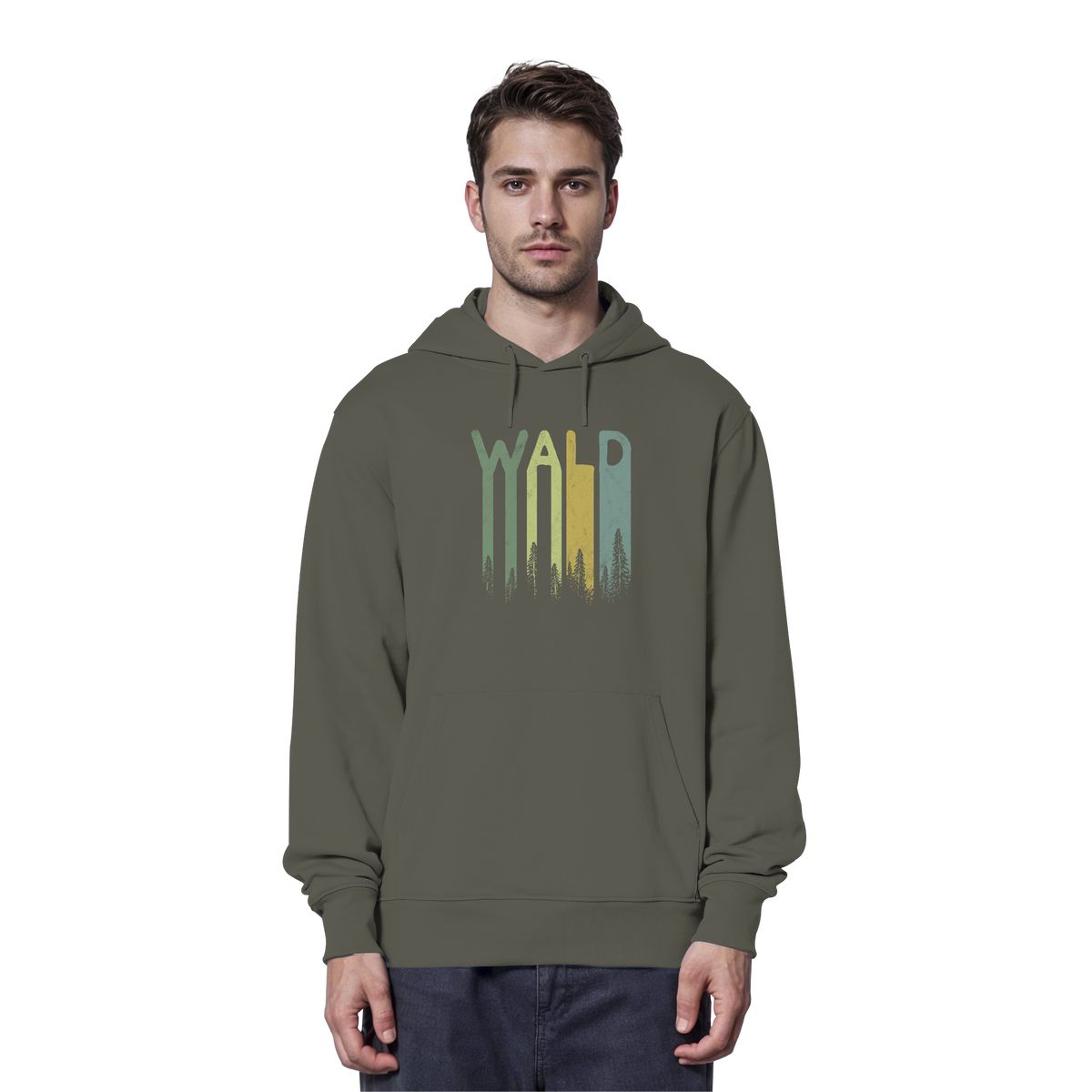 Wald Retro Forst Schriftzug - Organic Hoodie