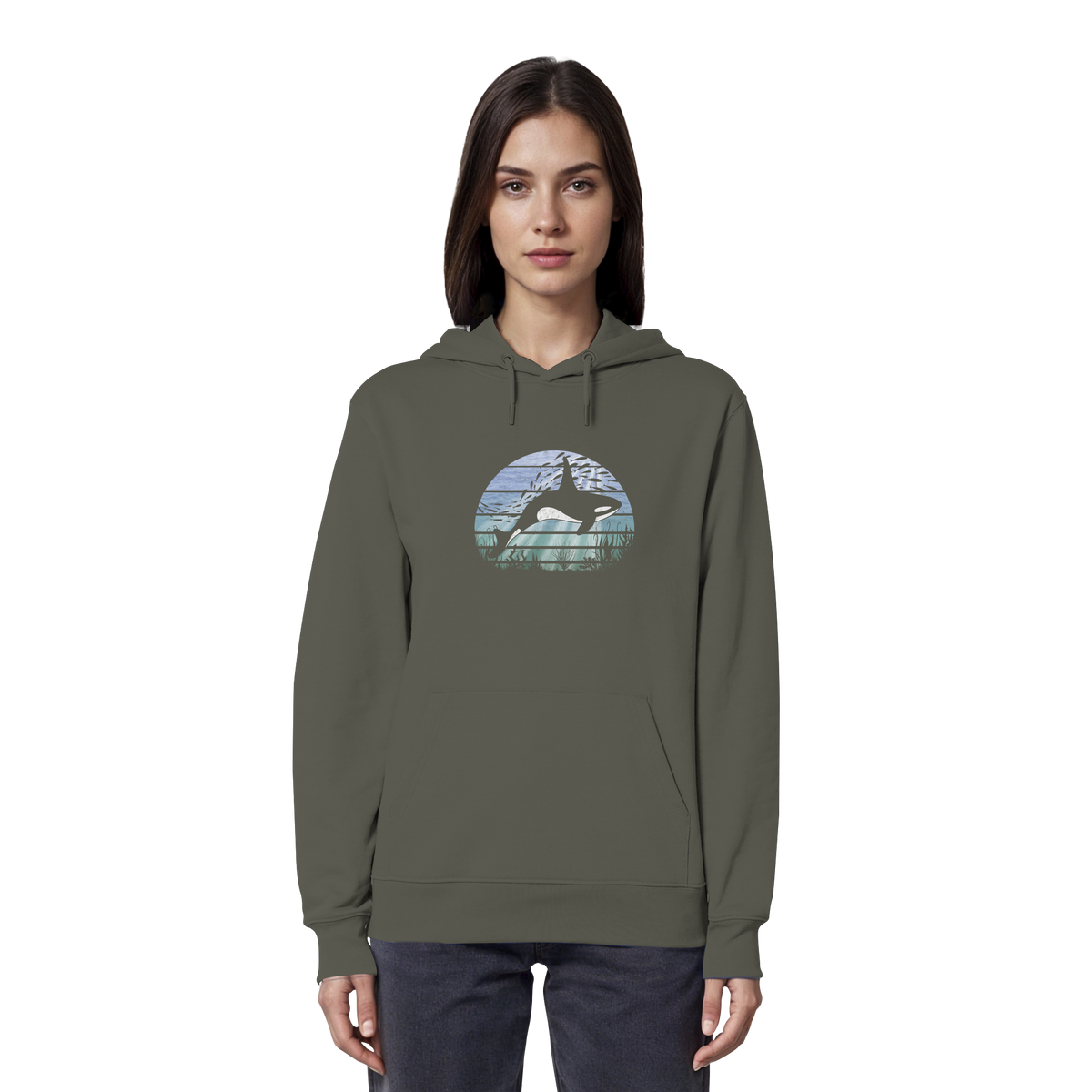 Retro Tiefsee Schwertwal Orca - Organic Hoodie