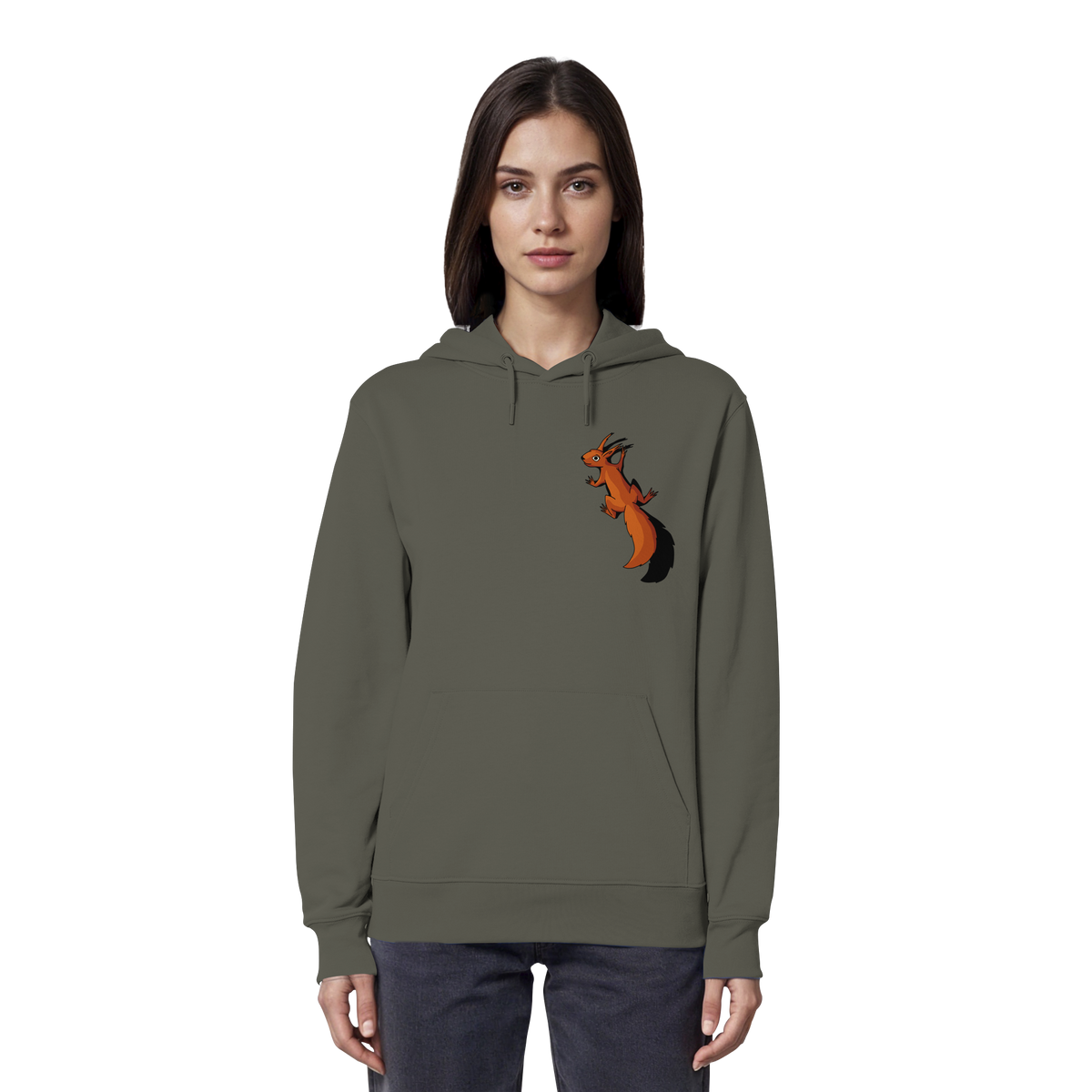 Süßes Eichhörnchen klettert - Organic Hoodie