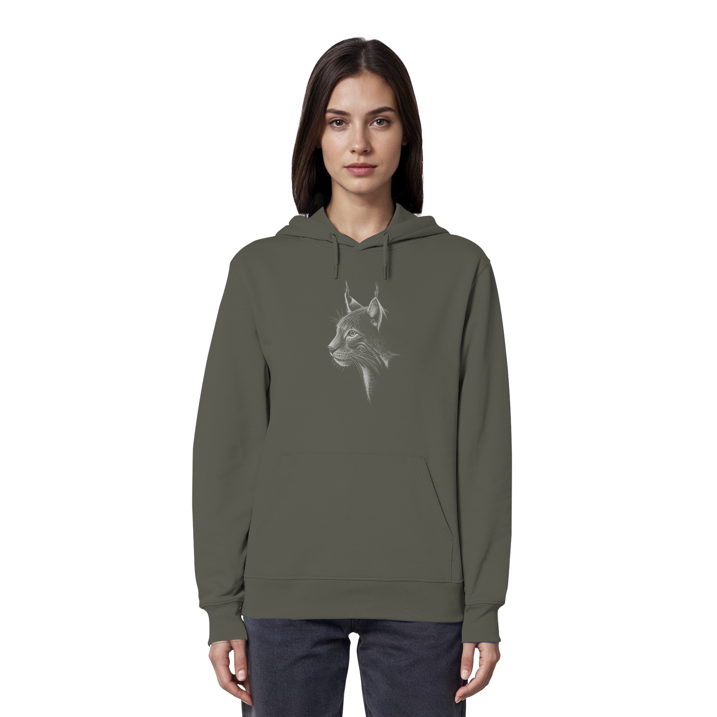 Luchs Kritzelkunst Wildkatze Illustration - Organic Hoodie