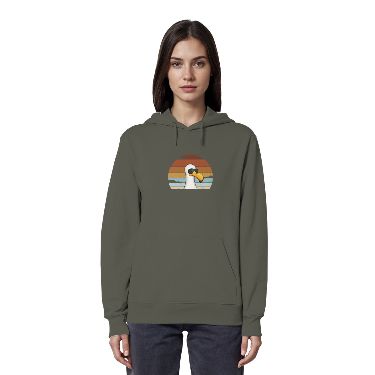 Cool lässige Retro Möwe - Organic Hoodie