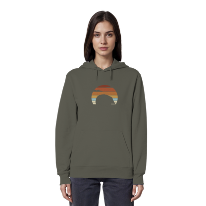 Retro Igel Silhouette im Sonnenuntergang - Organic Hoodie