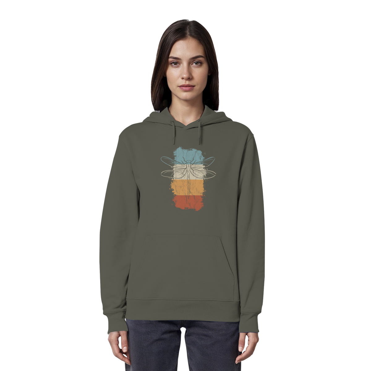 Retro Kunst Libelle | Vintage Dragonfly - Organic Hoodie