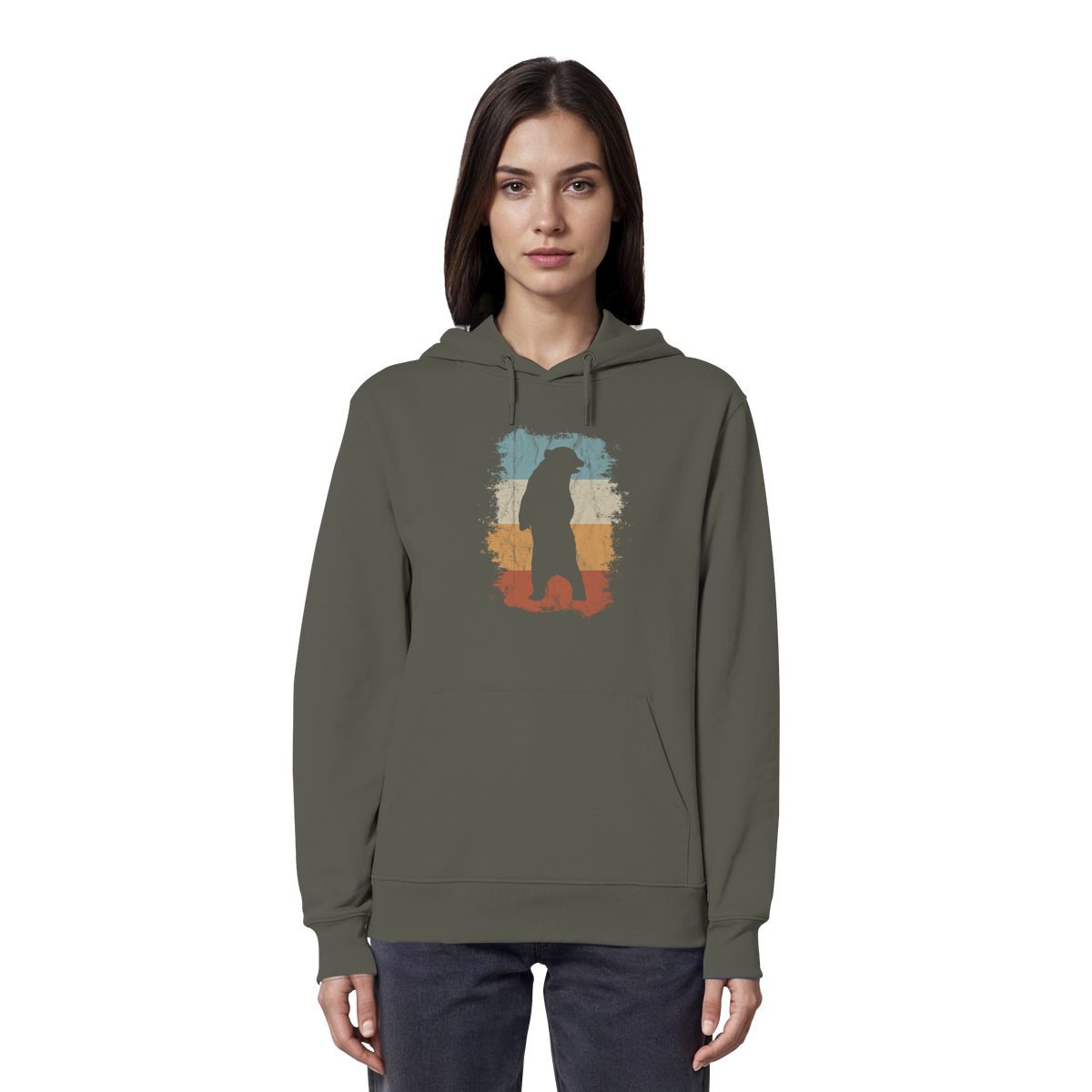 Retro Bären-Silhouette - Organic Hoodie