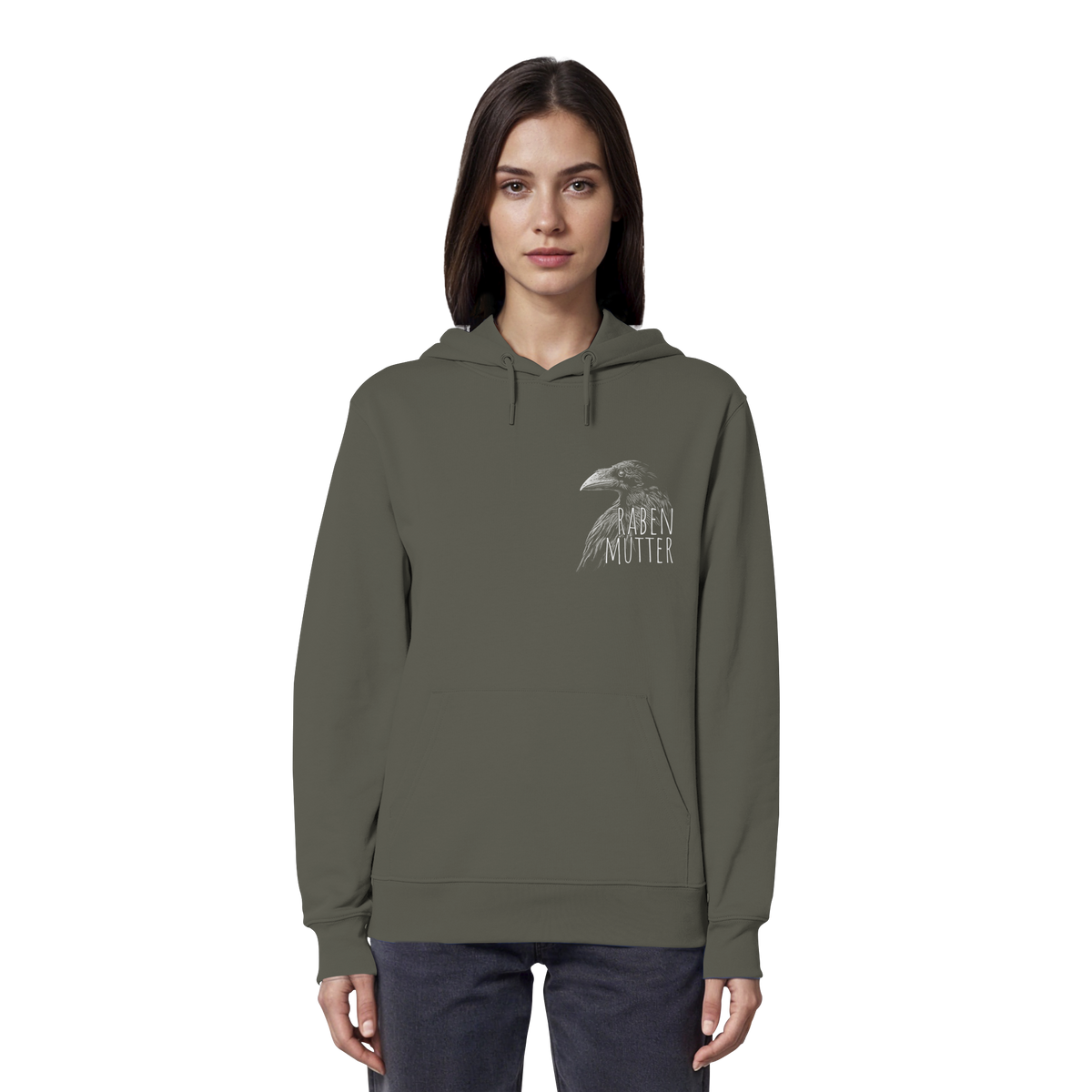 Rabenmutter schwarze Krähe Rabe - Organic Hoodie