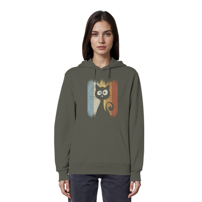 Retro Katze Silhouette - Organic Hoodie