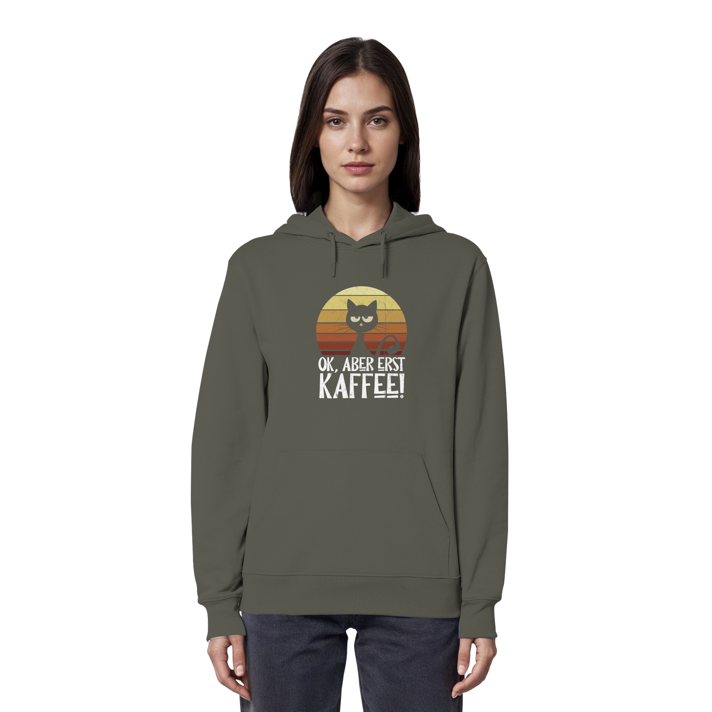 Ok, aber erst Kaffee | launische Katze - Organic Hoodie