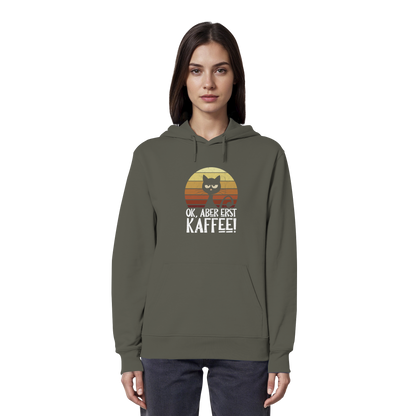 Ok, aber erst Kaffee | launische Katze - Organic Hoodie