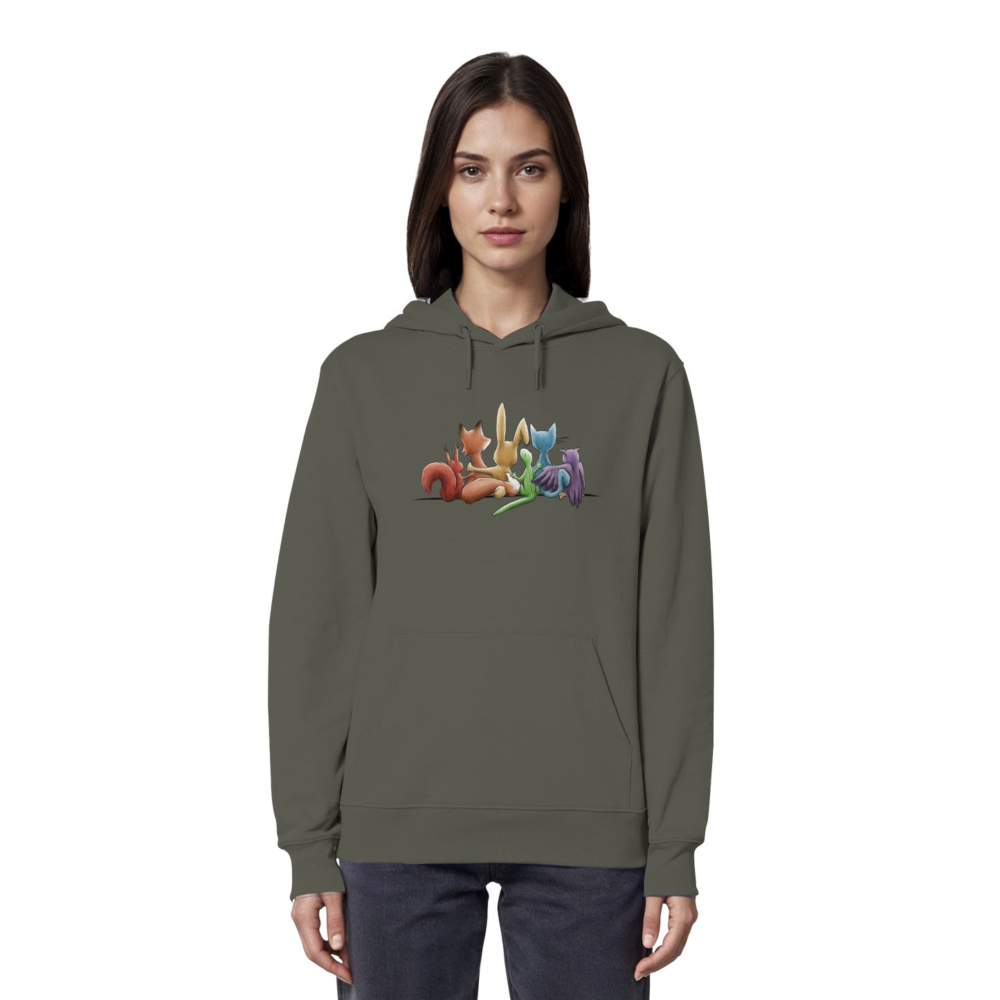 Regenbogen Tiere für Freundschaft, Toleranz und Vielfalt - Organic Hoodie