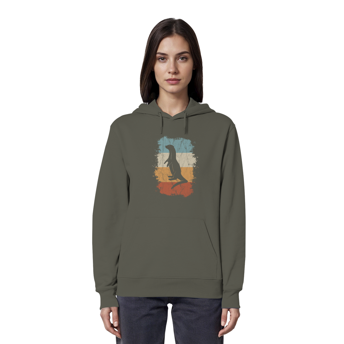 Retro Otter Fischotter Silhouette - Organic Hoodie