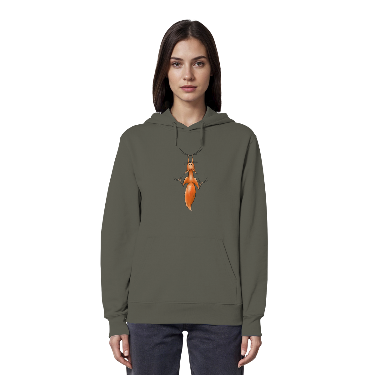 Rotes Eichhörnchen hängt ab - Organic Hoodie