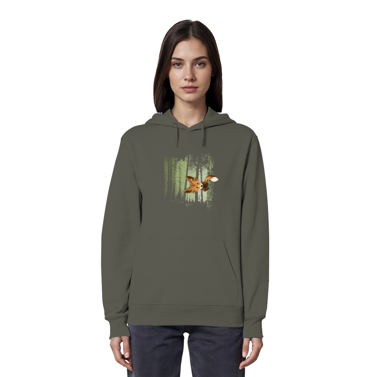 Fuchs im Zwielicht-Wald - Organic Hoodie