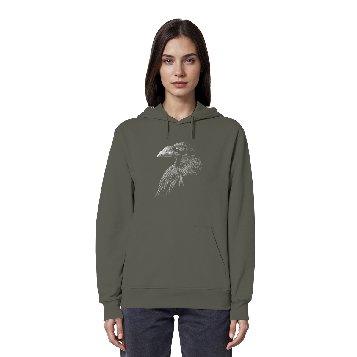 Kritzelkunst Rabe Krähe - Organic Hoodie