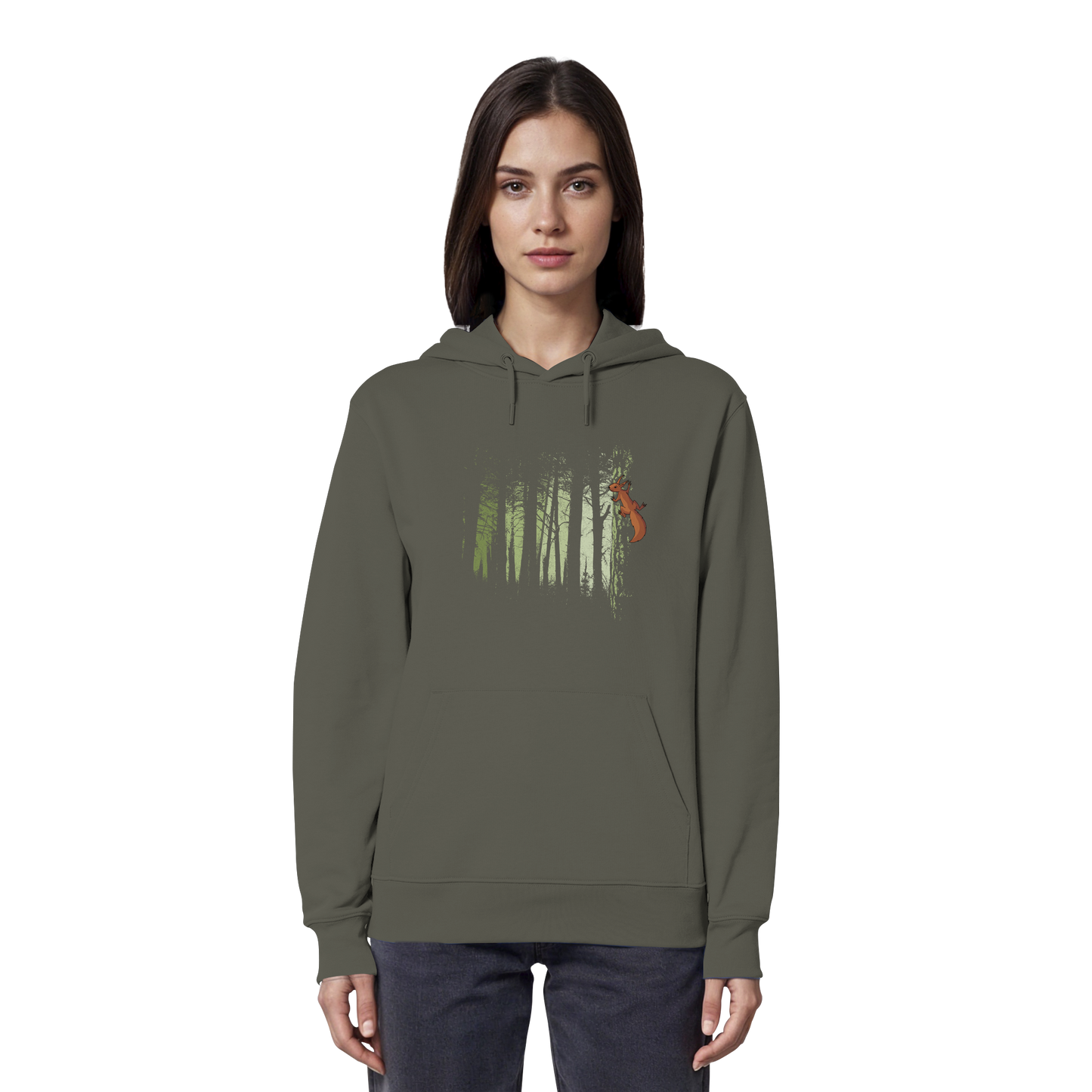 Eichhörnchen im Zwielicht-Wald - Organic Hoodie