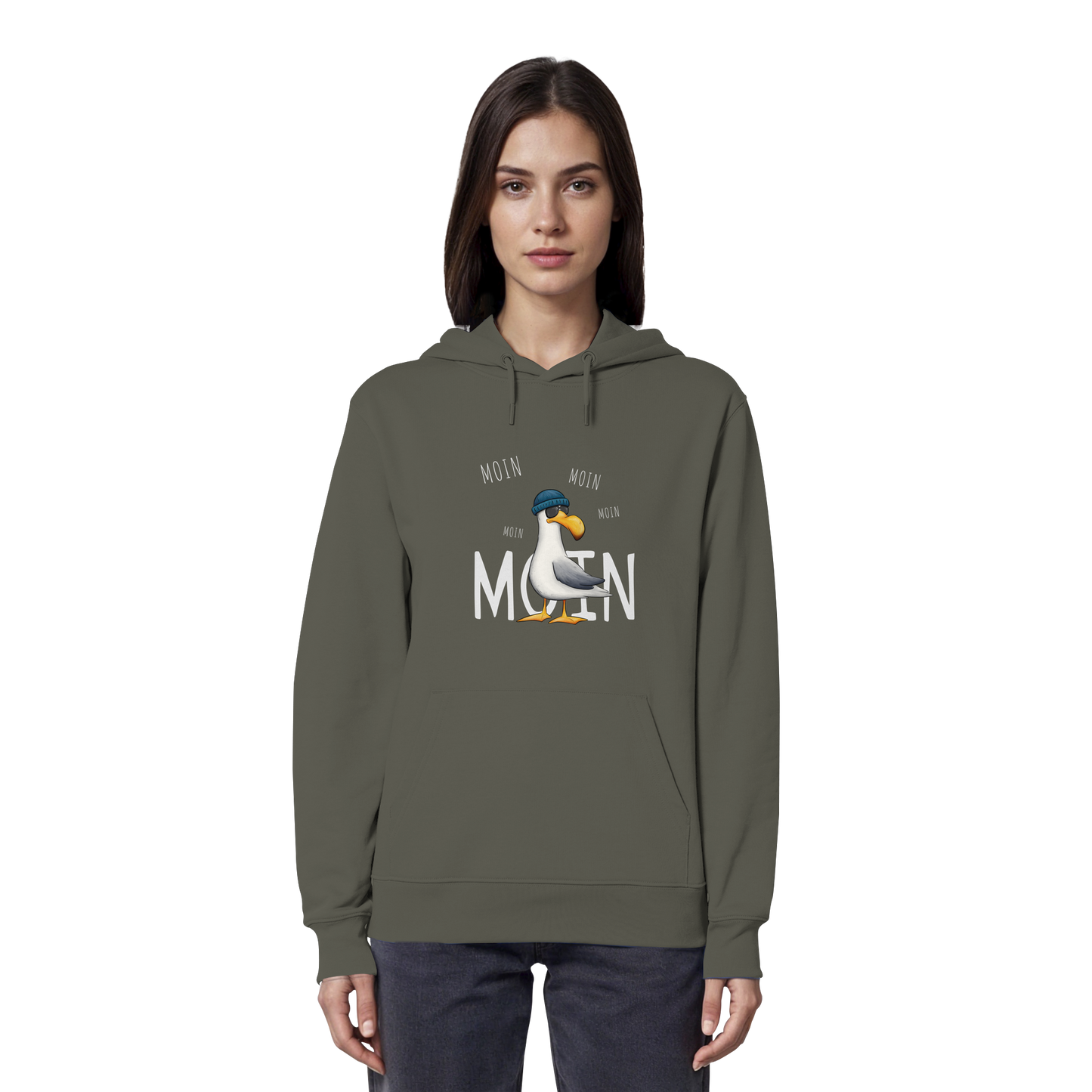Moin Moin Lässige Hipster Möwe  - Organic Hoodie
