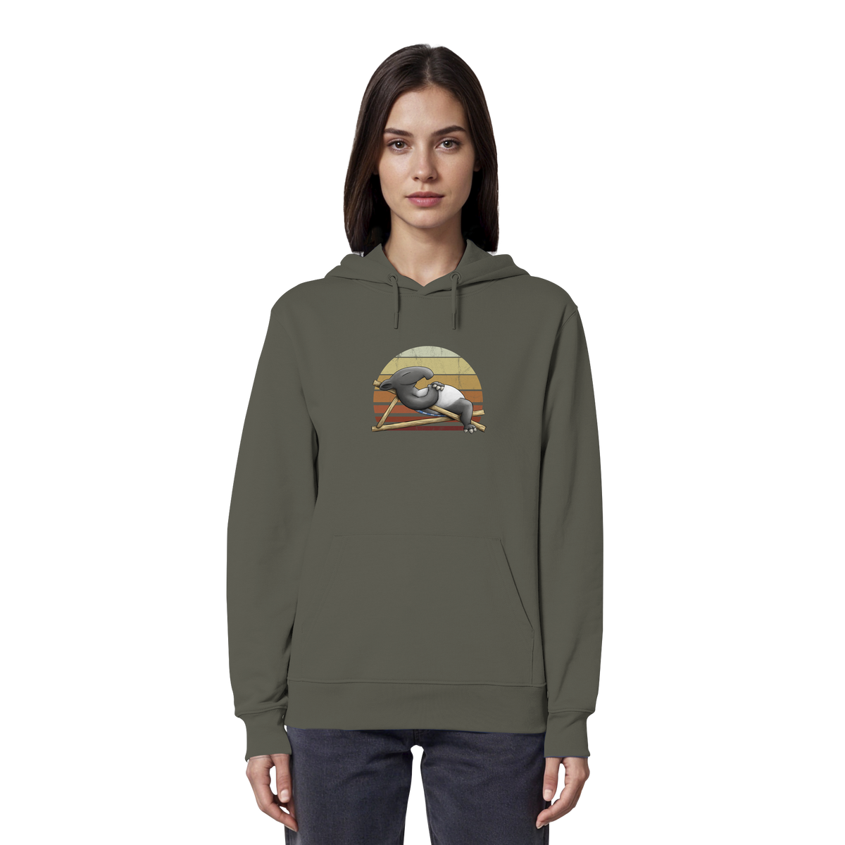 Lässiger Retro Sundown Tapir - Organic Hoodie