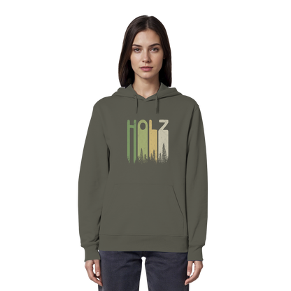 Holz Retro Wald Schriftzug - Organic Hoodie