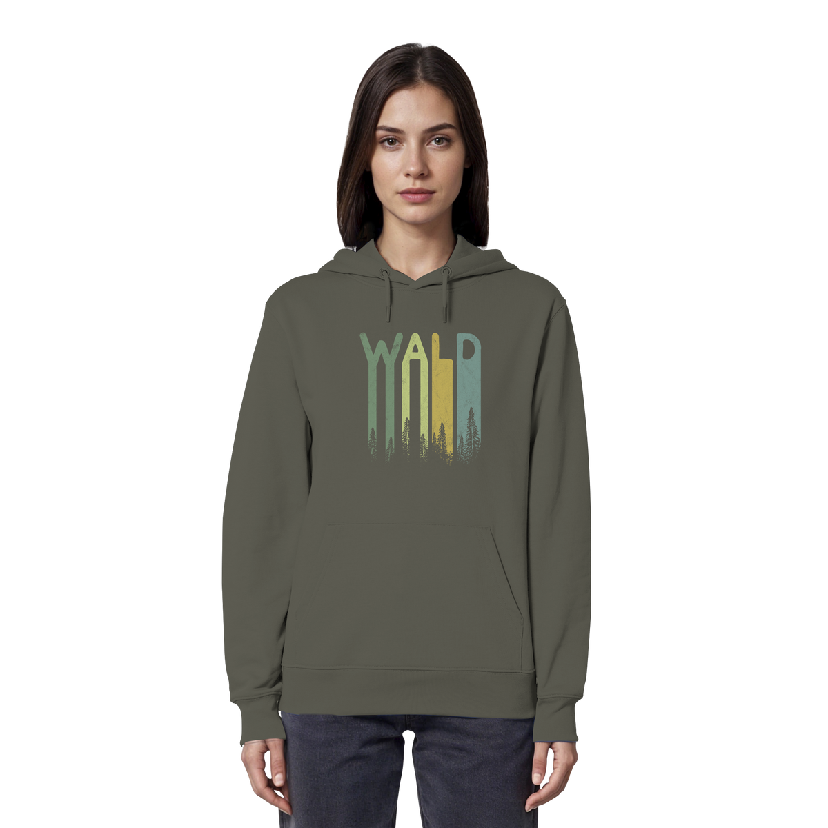Wald Retro Forst Schriftzug - Organic Hoodie