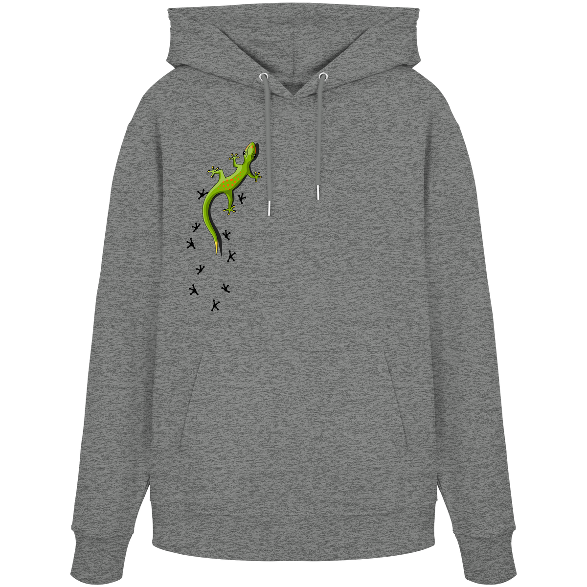 Kletternder Gecko mit Spuren - Organic Hoodie