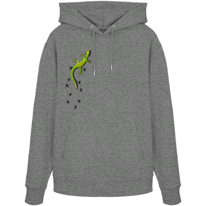 Kletternder Gecko mit Spuren - Organic Hoodie