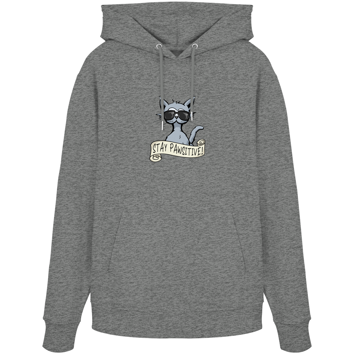 Stay Pawsitive Bleib lässig Hipster Katze - Organic Hoodie