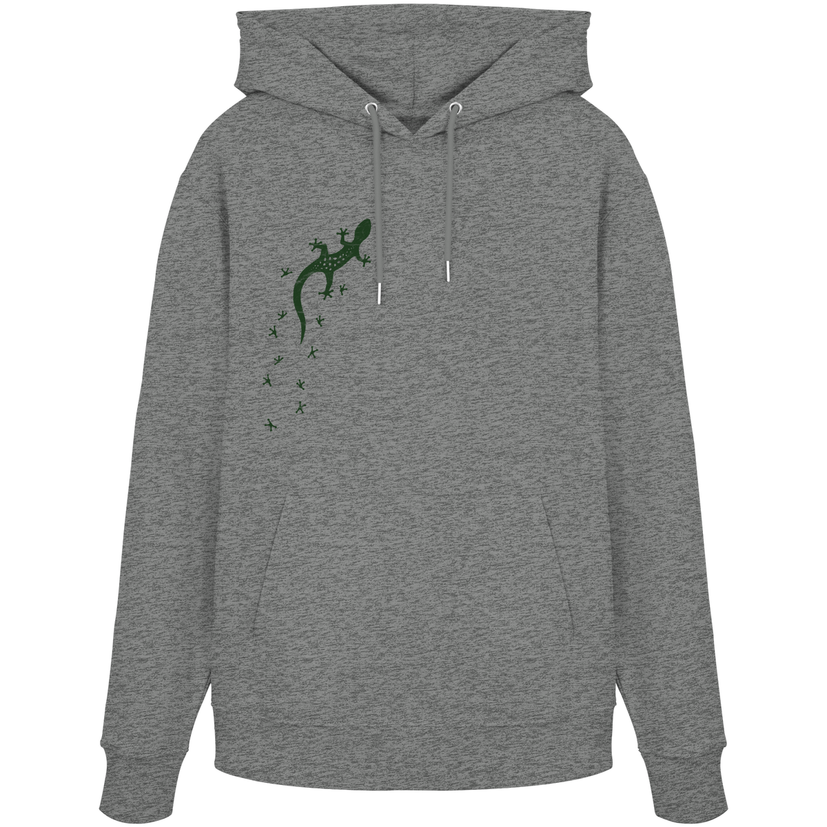 Gecko Eidechse Silhouette dunkel - Organic Hoodie