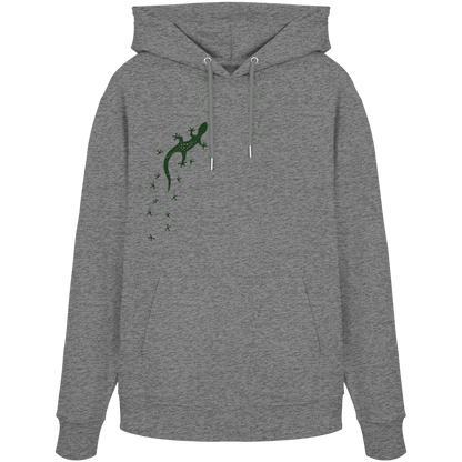 Gecko Eidechse Silhouette dunkel - Organic Hoodie