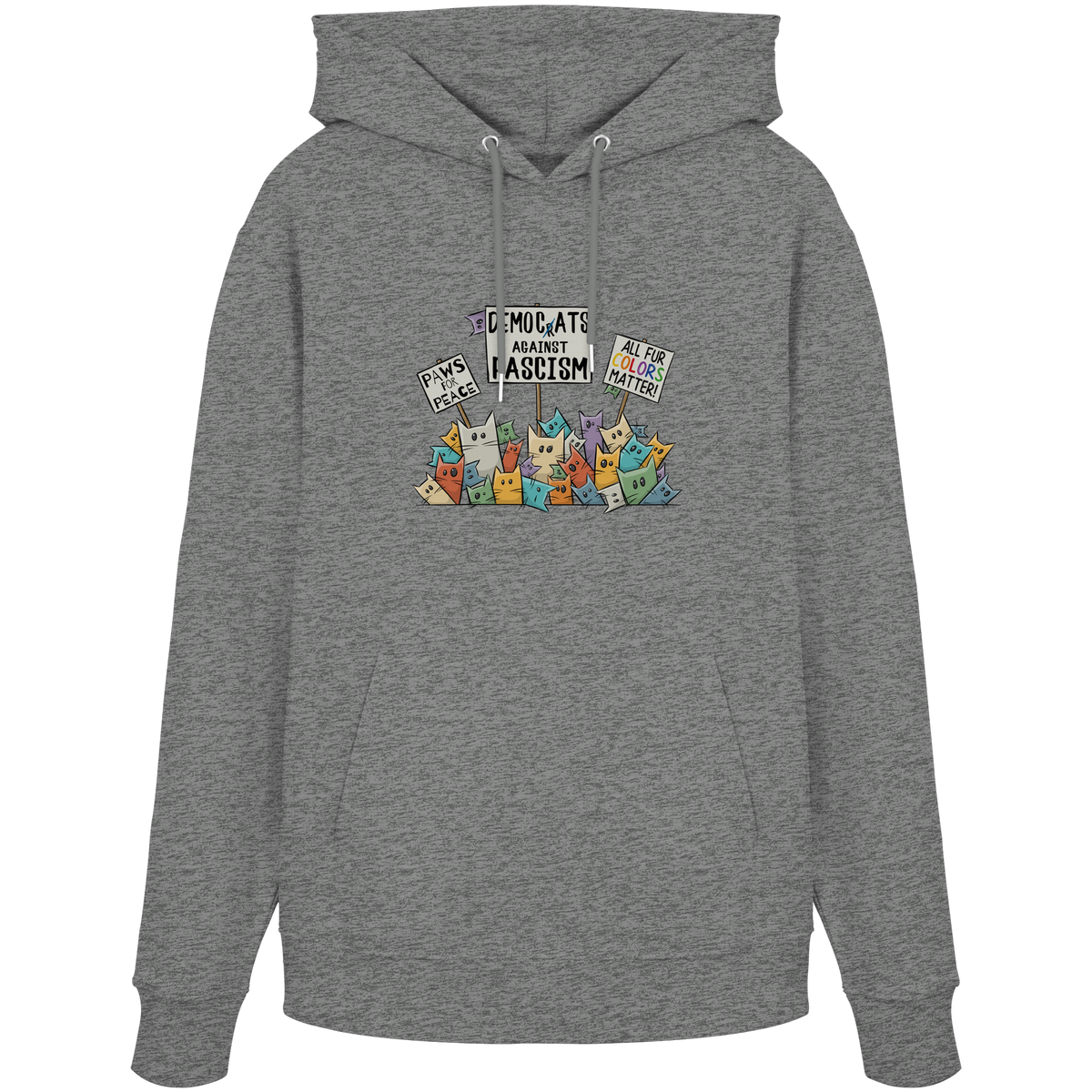 Demo-Katzen gegen Faschismus und für Vielfalt - Organic Hoodie