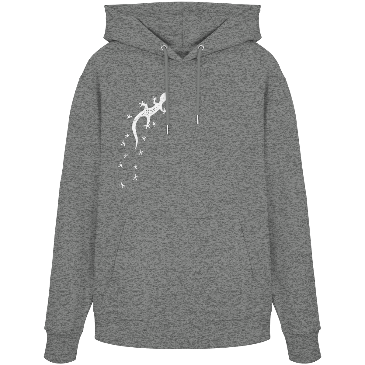 Gecko Eidechse Silhouette hell - Organic Hoodie
