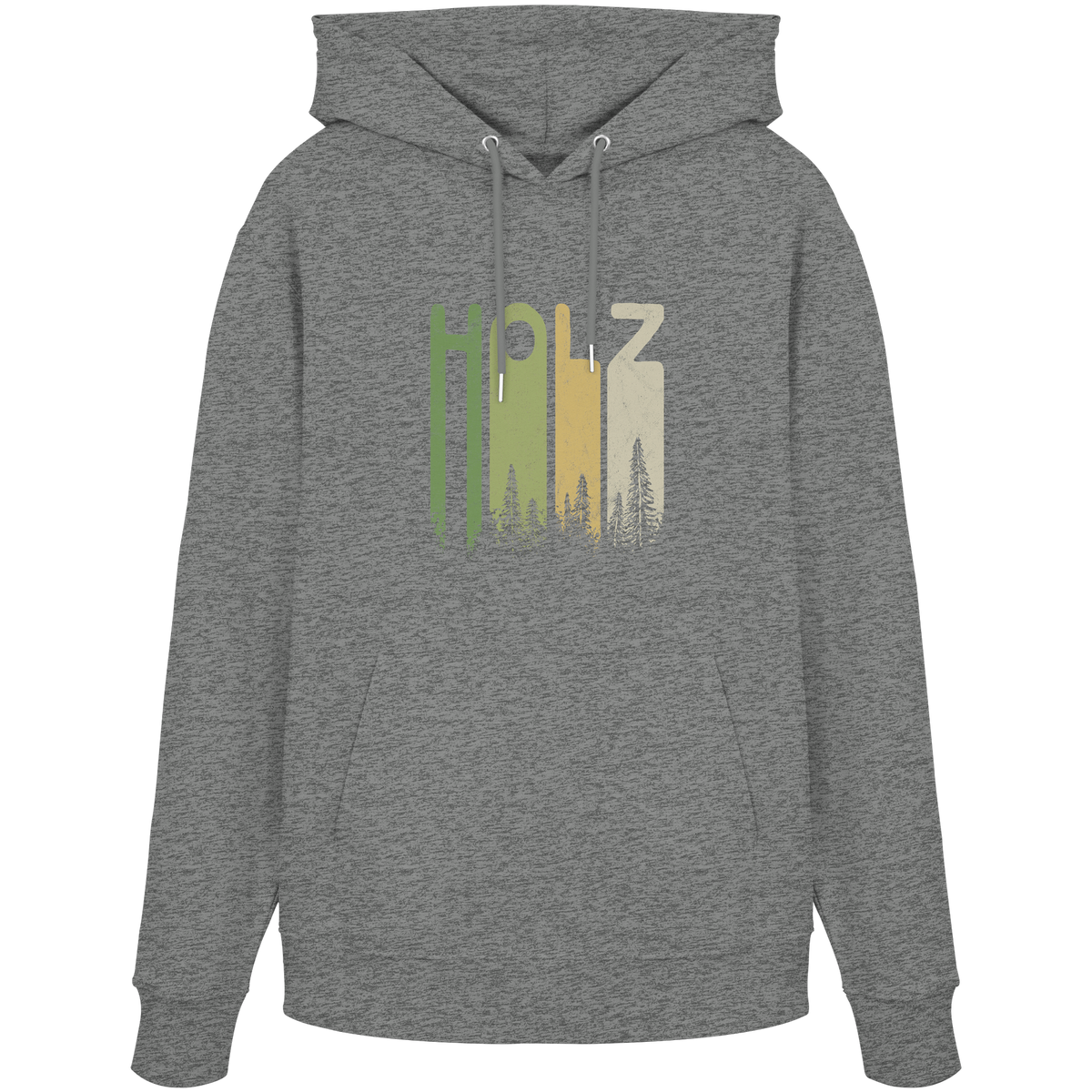 Holz Retro Wald Schriftzug - Organic Hoodie