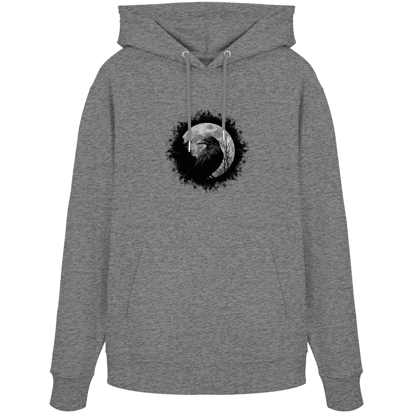 Schwarzer Rabe bei Vollmond  - Organic Hoodie