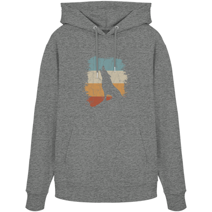 Retro Style lässig heulender Wolf  - Organic Hoodie