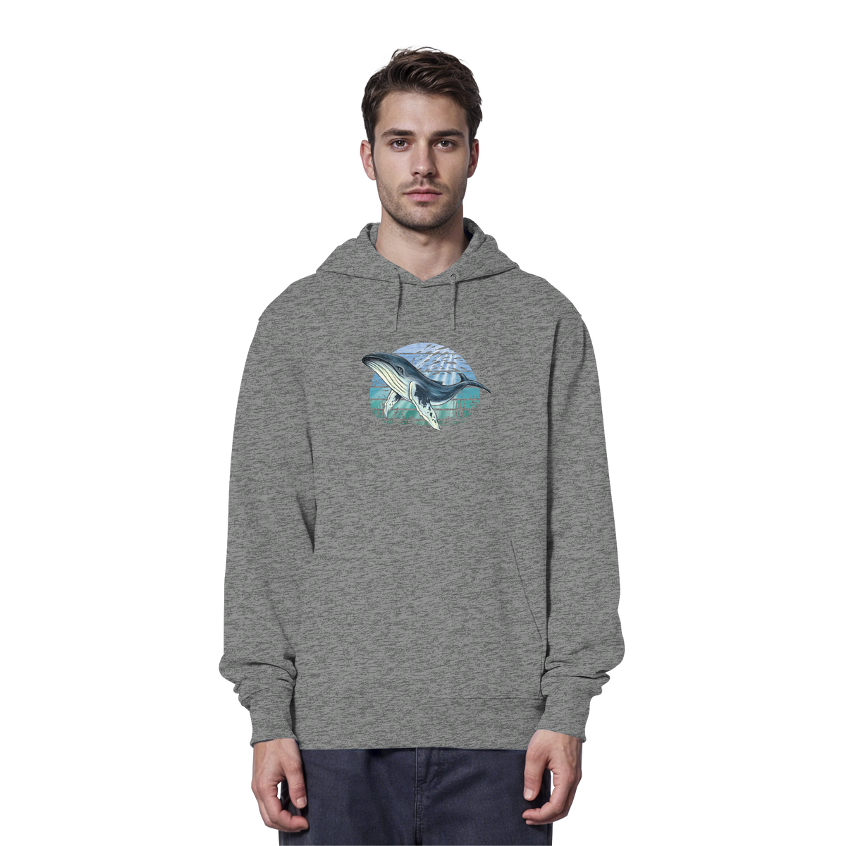 Retro Unterwasser Buckelwal - Organic Hoodie