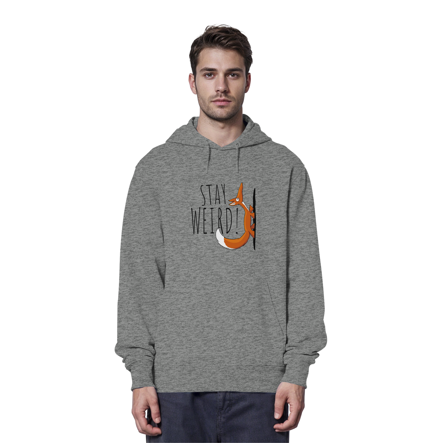 Stay Weird! Schräger Fuchs - Organic Hoodie